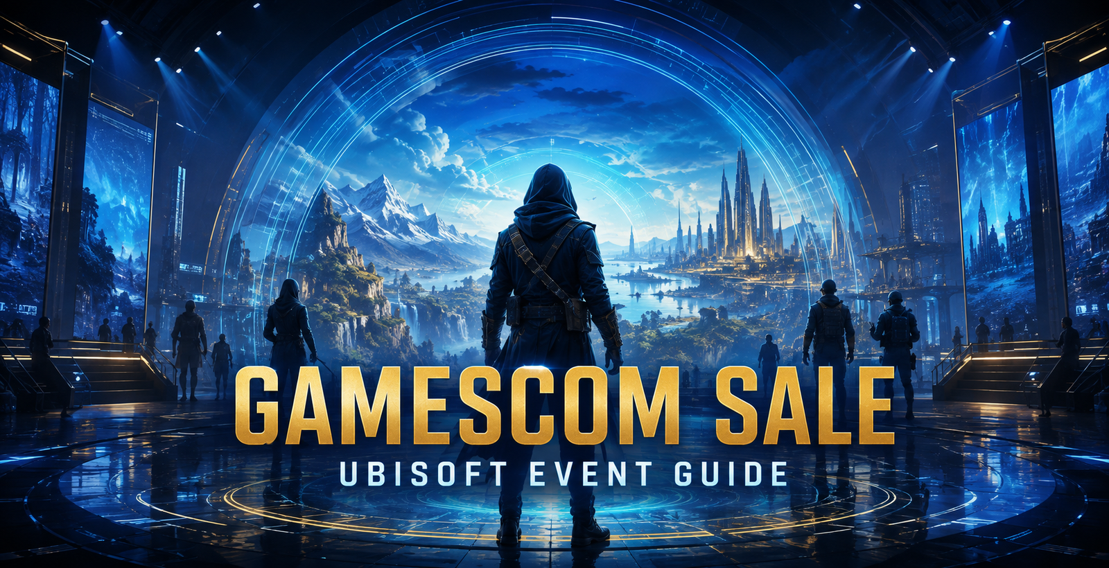 An original futuristic Gamescom showcase for the Ubisoft event guide